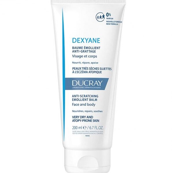 Ducray — Baume Émollient Anti-grattage — Crème pour peaux très sèches et à tendance atopique — Dexyane 200 ml