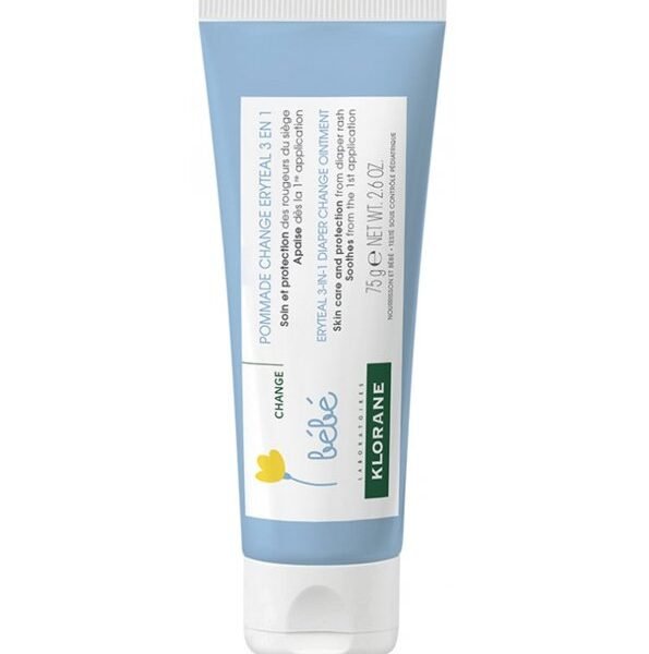 Klorane - Pommade change Eryteal 3 en 1 au Calendula apaisant - Bébé - Change - Siège 75 g