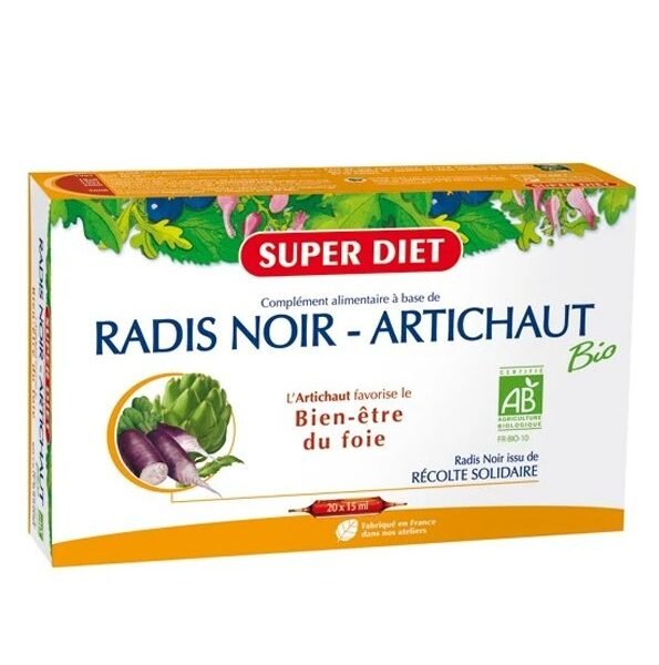 Super Diet Radis Noir - Artichaut Bio - 20 Ampoules x 15 ml