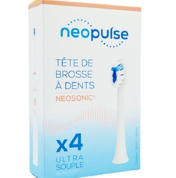 NEOPULSE Recharge 4 Tetes de Brosse à Dent Ultra Souple Blanc