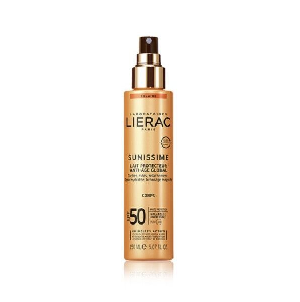 LIERAC SUNISSIME LAIT PROTECTEUR SPF50 Anti-âge Global Corps 150ml