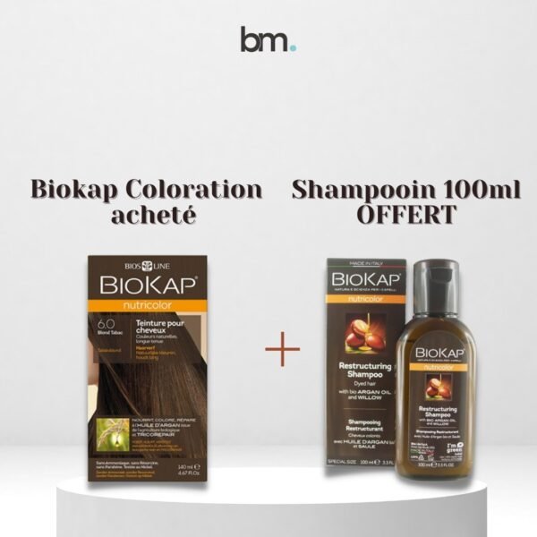 Biokap Nutricolor 6.0 140ml + Shampoing Restructurant 100ml Pack