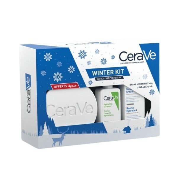 Cerave Winter Kit Baume Hydratant 340g+ Creme Lavante Et Baume Format Voyage Offerte