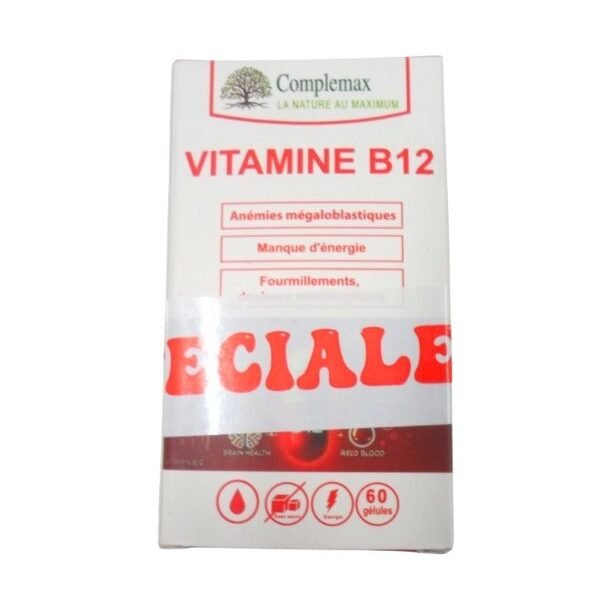 Complemax Vitamine B12 60 Gelules + Vitamine B12 Echantillon offert