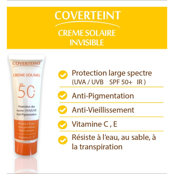 Coverteint Creme Solaire Invisible Spf50+ 50ml