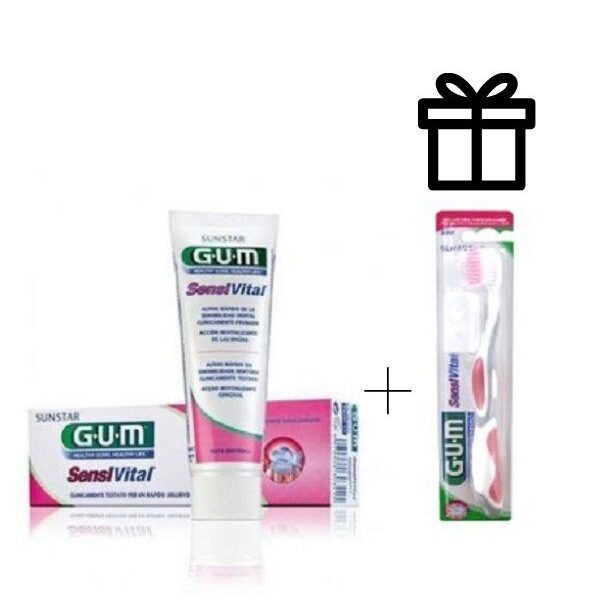 Gum SensiVital plus Dentifrice 75ml 6070 + Brosse à Dent Offerte