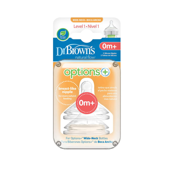 Dr Brown's 2 Tetines Col large Level 1 +0m WN1201