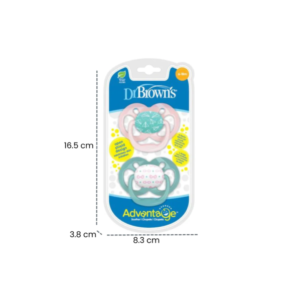 Dr Brown's 2 Sucette Advantage Avions Rose 6-18m