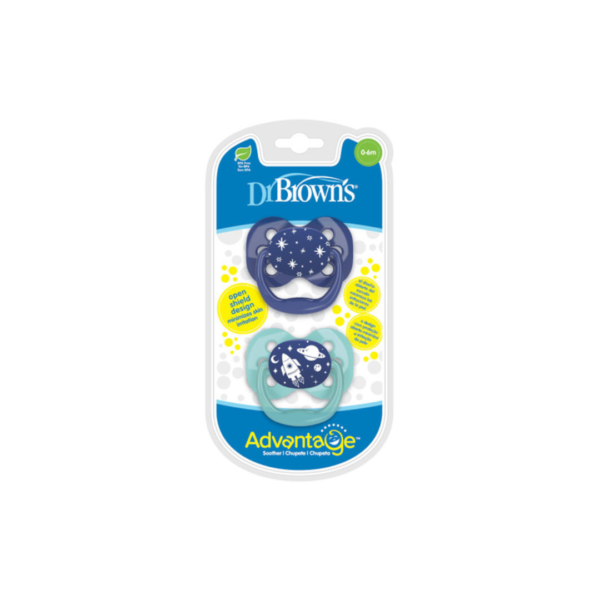 Dr Brown's 2 Sucette Advantage Blue & Vert 0-6m