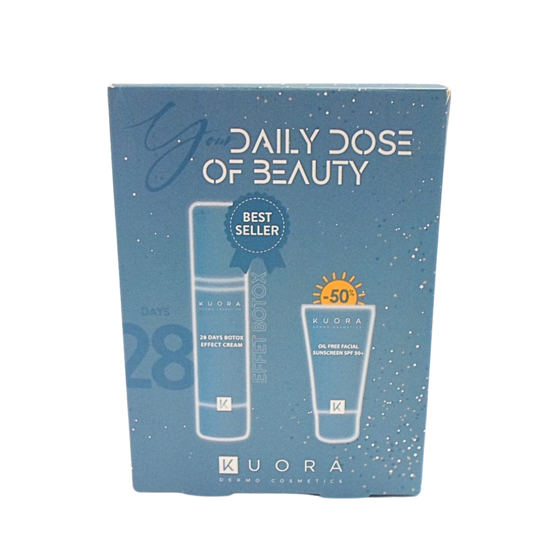 KUORA-duo-pack28-days-botox-croif-free-facial-spf50.png KUORA 28 Days Botox Cream + Oil Free Facial Spf50+ Pack – Image 1
