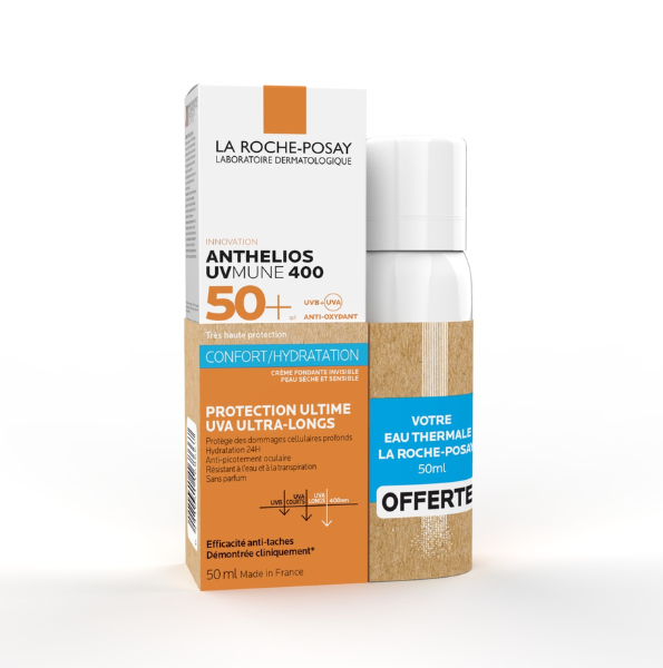 La Roche Posay Anthelios Creme Fondante UVMUNE 400 50ml + Eau Thermale 50ml Offerte
