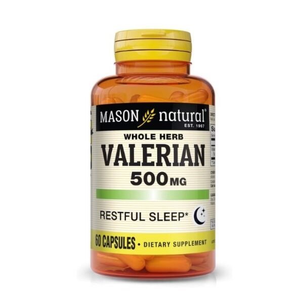 Mason Natural Whole Herb Valerian 500mg 60 capsules 1152-60A
