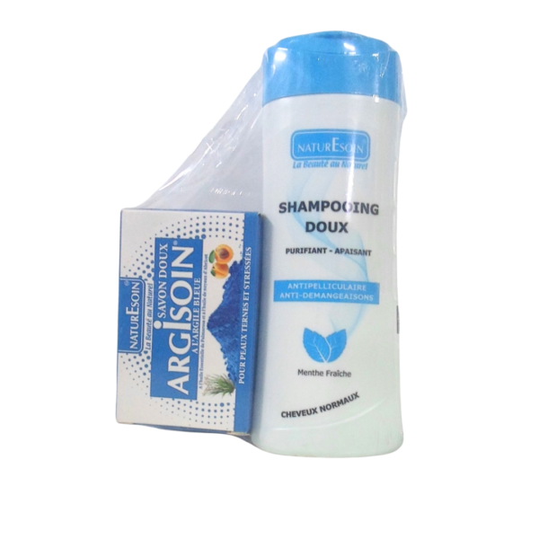 NatureSoin Shamp Purifiant 250ml +Savon Argile Noir 125g Pack