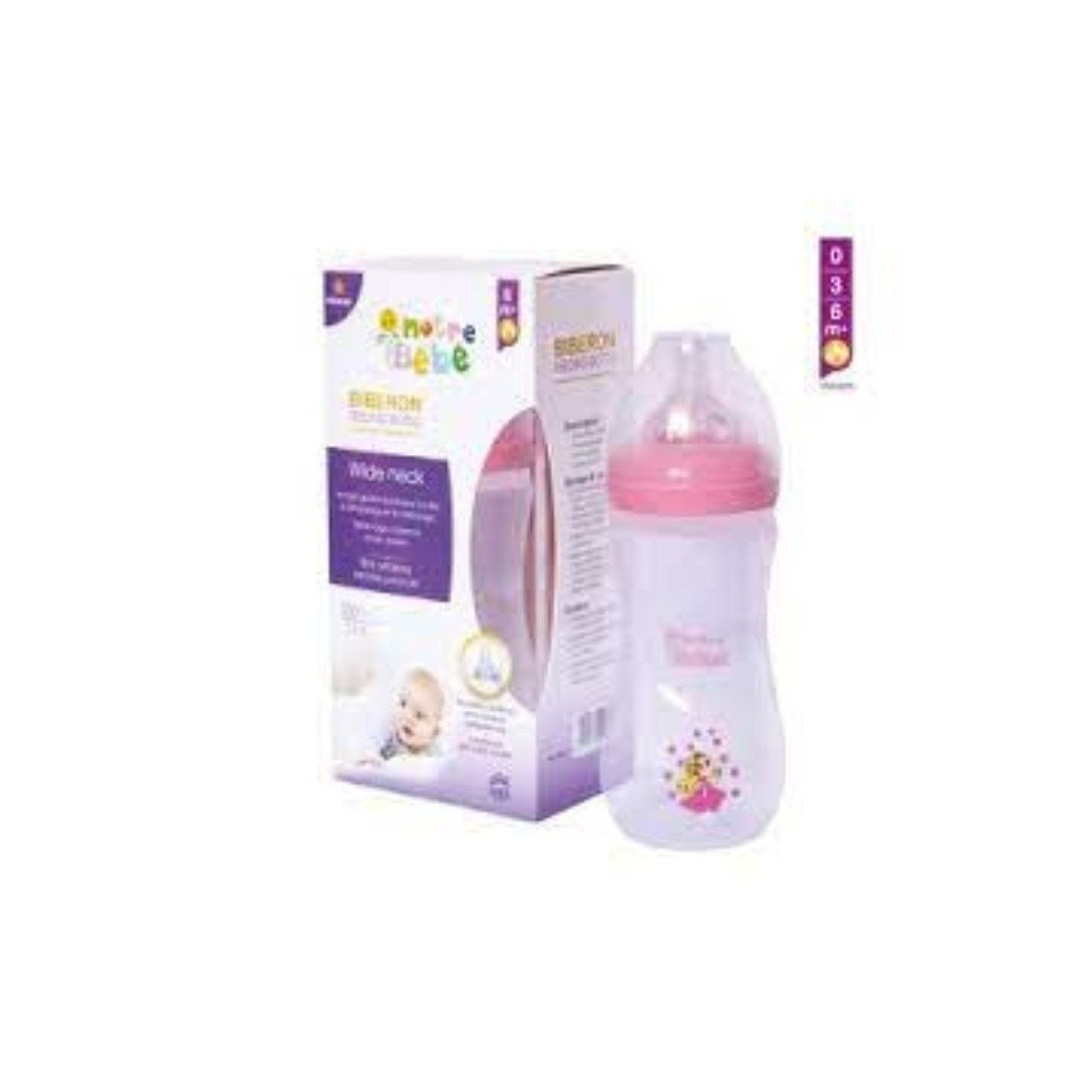Notre-bebe-biberon-wide-neck-6m-330ml-1.jpg Notre Bebe Biberon Wide Neck +6m 330ml – Image 1