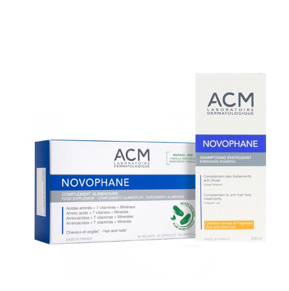 ACM Novophane 60 Gelules + Shampoing Energisant 100ml Pack