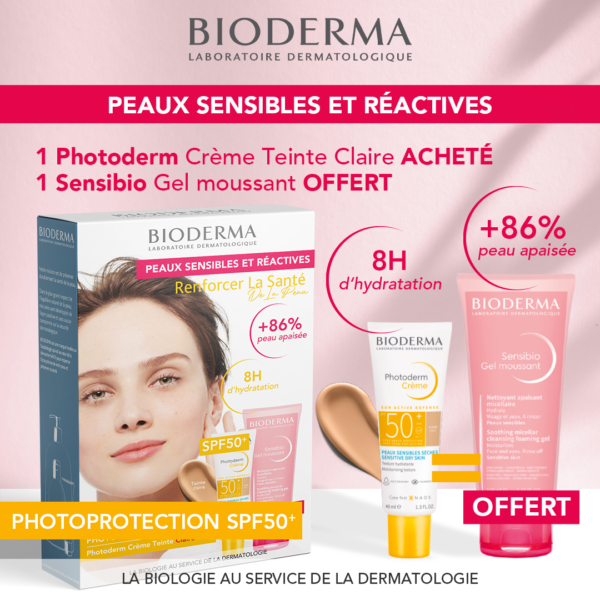 Bioderma Photoderm Ecran Creme Teinte Claire spf50+ 40ml + Sensibio Gel 100ml Offert