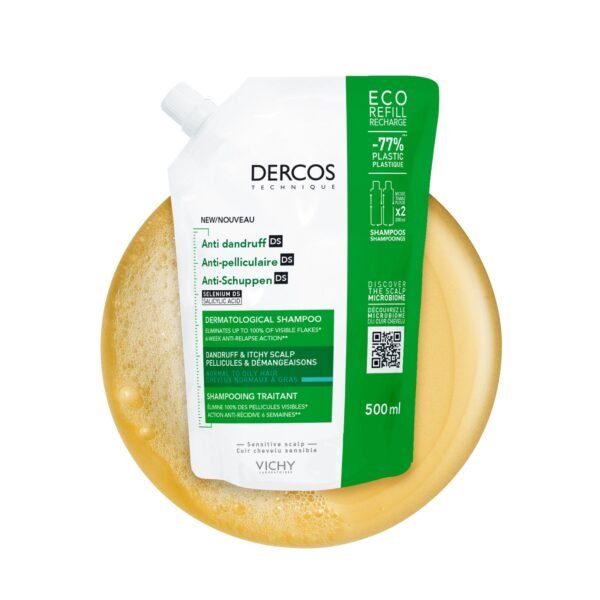 DERCOS TECHNIQUE  ECO-RECHARGE SHAMPOOING ANTIPELLICULAIRE DS - CHEVEUX NORMAUX A GRAS