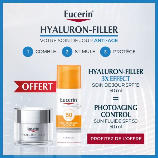 EUCERIN HYALURON-FILLER Soin de Jour Peau Sèche SPF 15 = Photoaging Control 50ml OFFERT