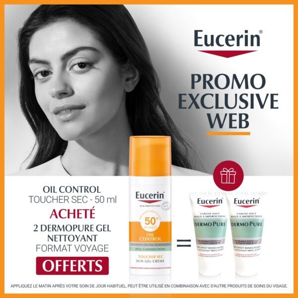 EUCERIN SUN TOUCHER SEC GEL CRÈME HUILE CONTROLE = 2 Dermpoure SERUM Miniature Offerts