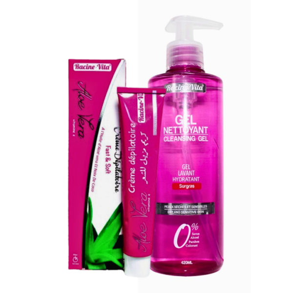 Racine vita Gel nettoyant Peau grasse + Creme depilatoire Pack