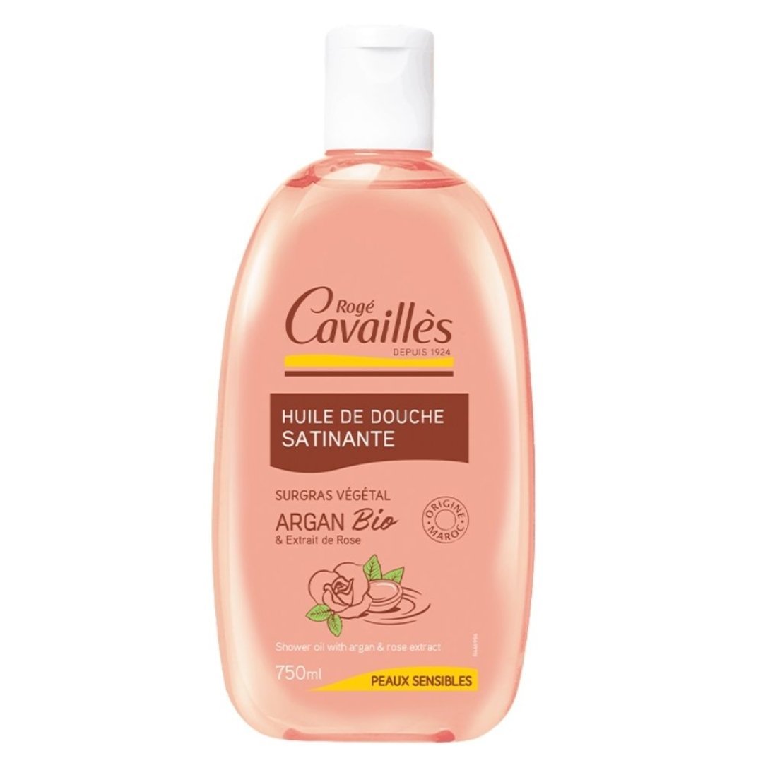 Rc-huile-de-douche-satinante-argan-rose-750ml-1.jpg Rogé Cavaillès Huile de Douche Satinante Argan & Rose 750ml – Image 1