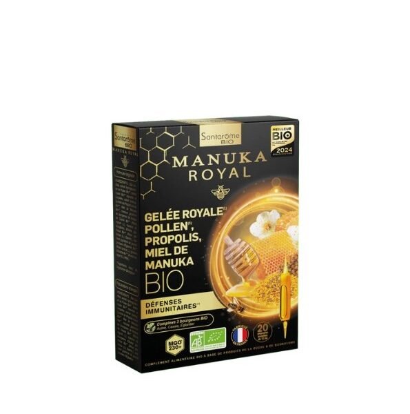SANTAROME Gelée Royale 2000 au Miel de Manuka Bio 20 ampoules