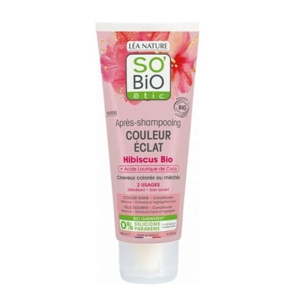 SO BIO APRES SHAMPOOING COULEUR ECLAT HIBISCUS 200ML
