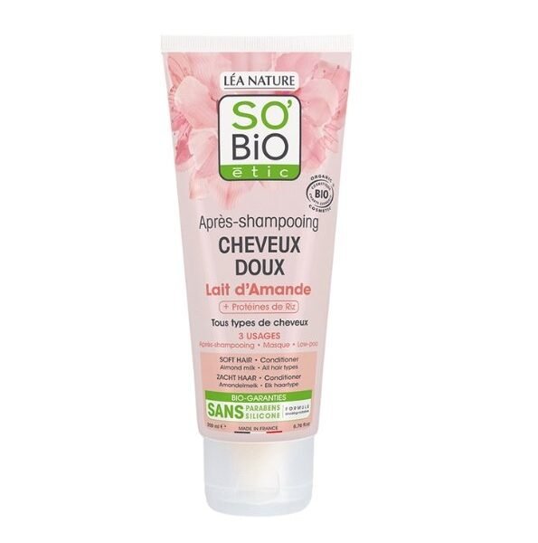 SO BIO APRES SHAMPOOING DOUX AU LAIT D'AMANDE 200ML