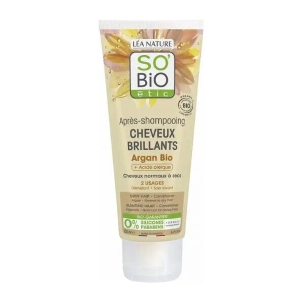 SO BIO APRES SHAMPOOING CHEVEUX BRILLANT ARGAN 200ML