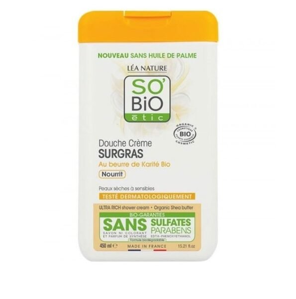 SO BIO DOUCHE CREME SURGRAS AU BEURRE DE KARITE 450ML