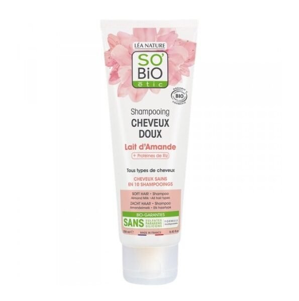 SO BIO SHAMPOOING DOUX AU LAIT D'AMANDE ET PROTEINE DE RIZ 250ML