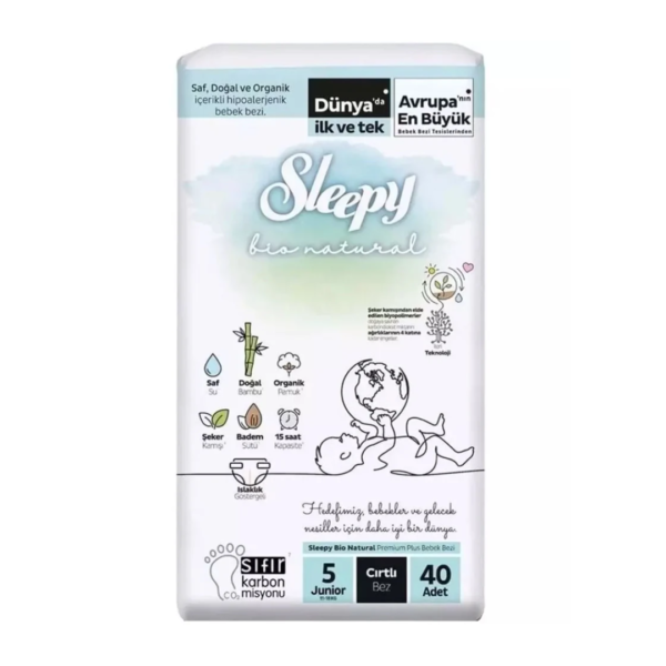 Sleepy Bio Natural Culottes Taille 5 juniors 11-18kg 40 Pieces