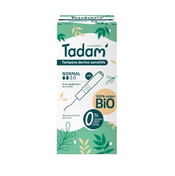 TADAM’ TAMPONS DERMO-SENSITIFS AVEC APPLICATEUR NORMAL X16