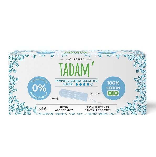 Tadam Tampons Coton Bio Super 16 Unités