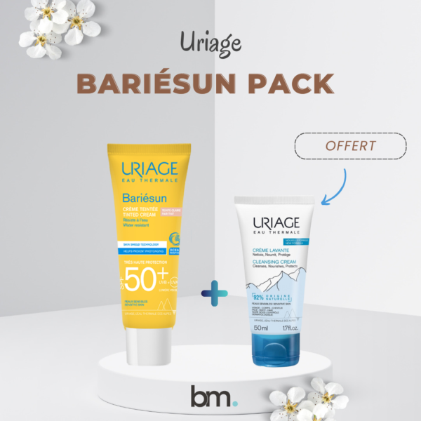 URIAGE BARIÉSUN CRÈME SPF50+TEINTE CLAIRE = Crème Lavante 50ml Offerte