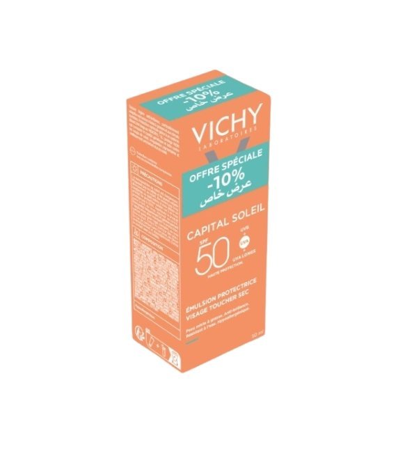 Vh-Capital-soleil-Emulsion-toucher-sec-spf50-50ml-10-1.jpg Vichy Capital Soleil Emulsion Toucher Sec Spf50+ 50ml -10% – Image 1