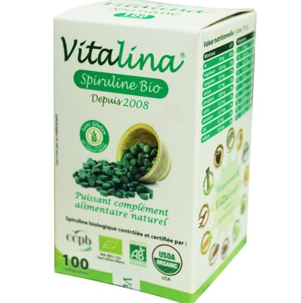 Vitalina Spiruline Bio - 100 Comprimés