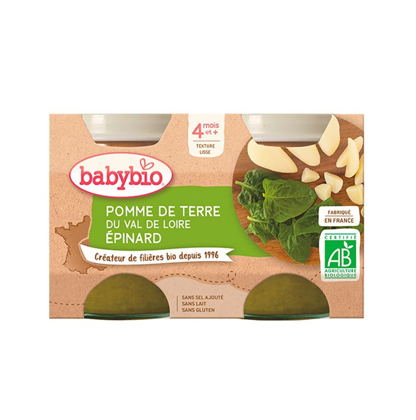 BABYBIO POT POMME DE TERRE EPINARD 2 X 130 G