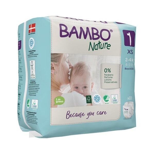 Bambo Nature couches , 1XS 2-4kg/22un