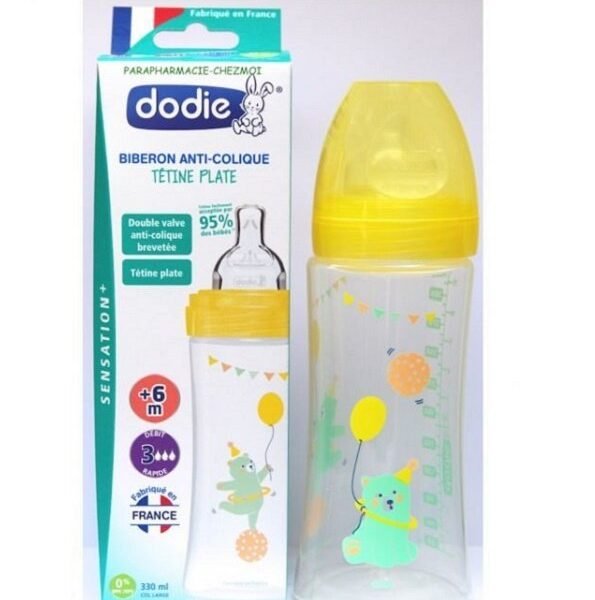 Dodie Biberon senstation+ Tétine plate 330ml + 6m jardin