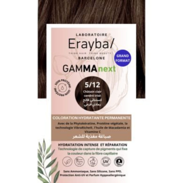 Erayba Gamma Next Coloration 5/12 chatain clair cendre irise Coloration Hydratante Permanente