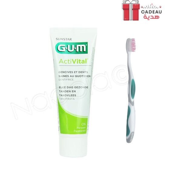Gum Dentifrice ActiVital 75ml + Brosse à Dent Offerte
