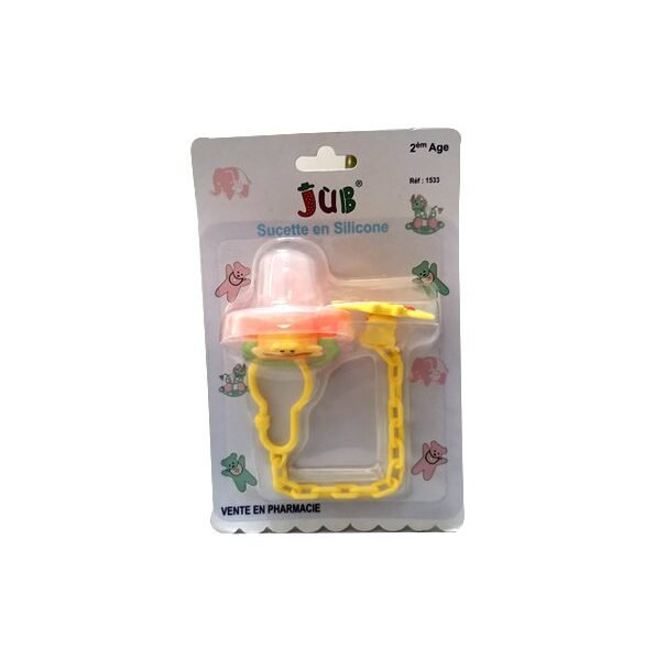 Juniors sucette en silicone  jub  2émé age +clips
