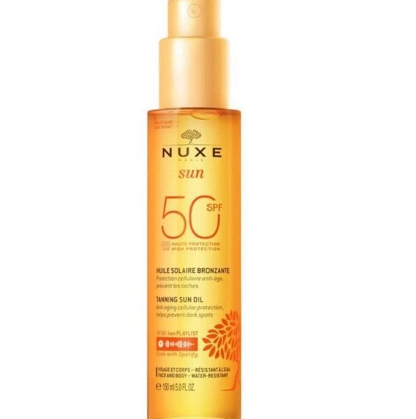 Nuxe Huile Solaire Bronzante Haute Protection SPF50 Visage et Corps 150 ml