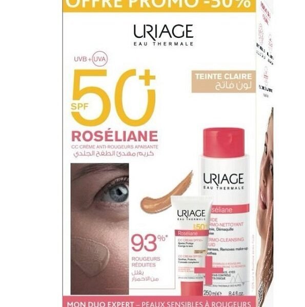 Uriage Roseliane CC Creme Teinte Claire spf50+ 40 ml + Dermo Neetoyant 250ml -50%